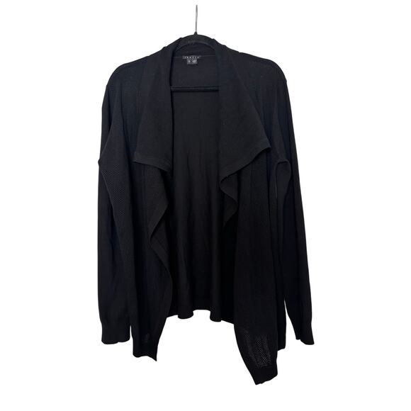 Theory Black Open Front Draped Cardigan Lightweight Sweater Women’s Size Large - Picture 1 of 6